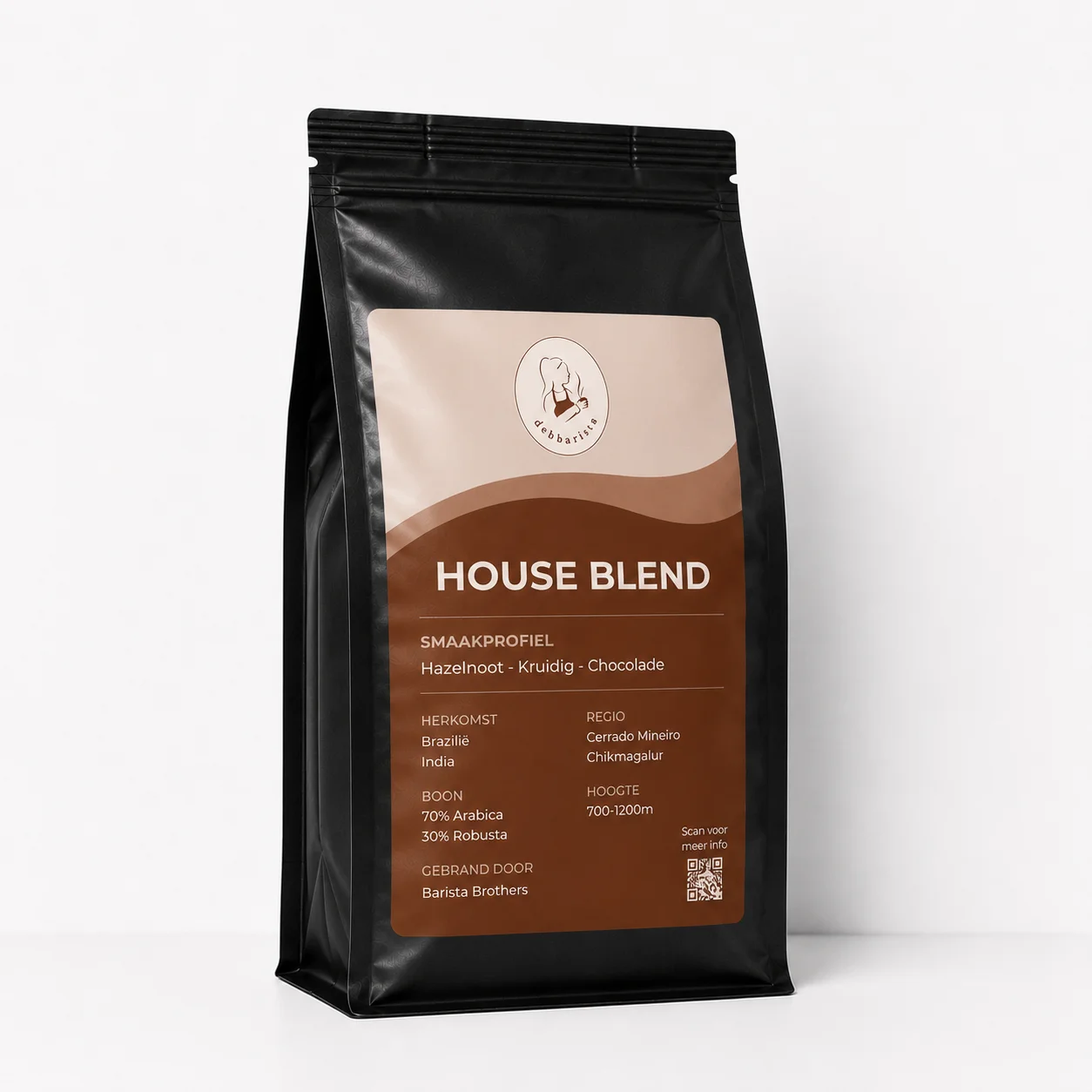 Debbarista House Blend koffiezak – specialty koffie voor thuis, smaak hazelnoot, kruidig en chocolade